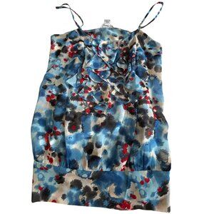 Kensie pretty sheer blue floral tank L